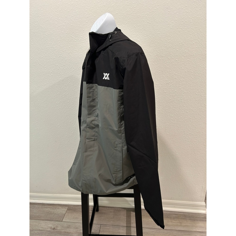 Dixxon Flannel Co Mens Hooded Windbreaker Jacket Black Grey Colorblock XL Tall - Picture 2 of 13
